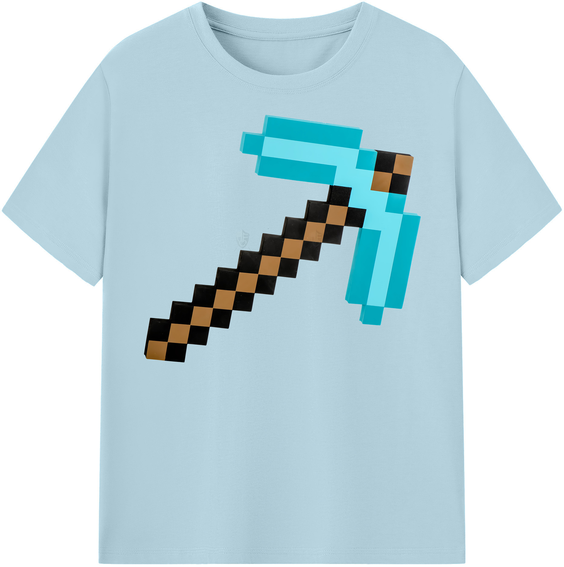 （画像用） マインクラフト ブロックの世界 Minecraft MC Block world 綿100％半袖Tシャツ（フロントプリント）